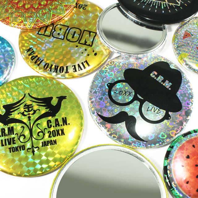ホログラム缶ミラー 10個から 缶バッジの達人
