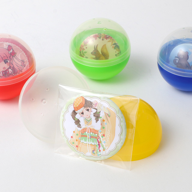 【カプセル付】缶バッジ円形クリア