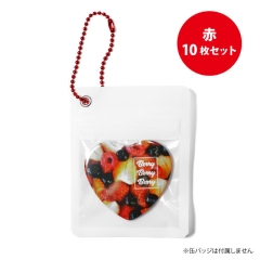 缶バッジカバーチェーン付き【10枚セット（赤）】送料無料