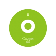 元素記号缶バッジ8【O 酸素】