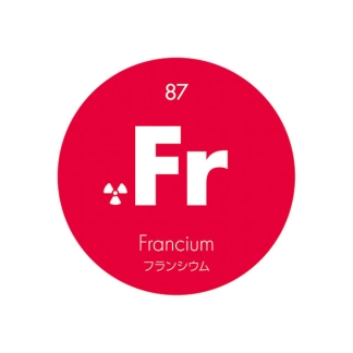 元素記号缶バッジ87【Fr フランシウム】