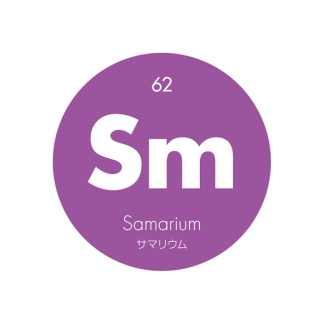 元素記号缶バッジ62【Sm サマリウム】