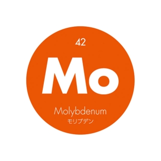 元素記号缶バッジ42【Mo モリブデン】