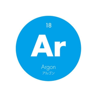 元素記号缶バッジ18【Ar アルゴン】