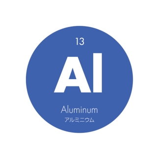 元素記号缶バッジ13【Al アルミニウム】