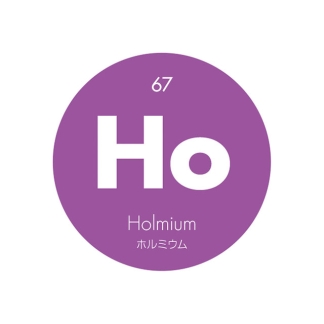 元素記号缶バッジ67【Ho ホルミウム】