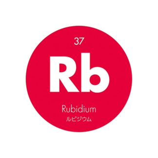 元素記号缶バッジ37【Rb ルビジウム】