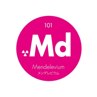 元素記号缶バッジ101【Md メンデレビウム】