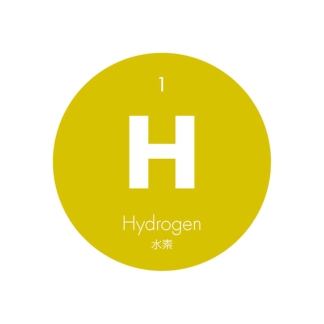 元素記号缶バッジ1【H 水素】